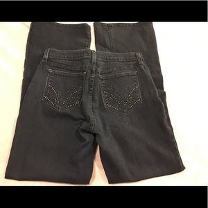 NYDJ Dark-Blue Flared Womens Jeans S6